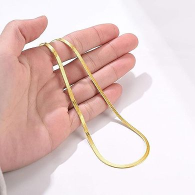Flat Snake Chain Choker Necklace
