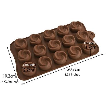 Silicone Flower Design Chocolate Mold (4.0 x 8.2 Inch)