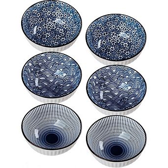 Small Ceramic Bowls Set of 6, 10 oz, Microwave & Dishwasher Safe