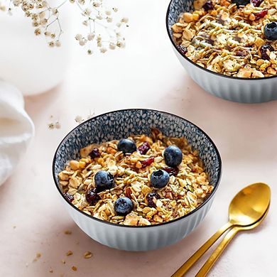 Small Ceramic Bowls Set of 6, 10 oz, Microwave & Dishwasher Safe