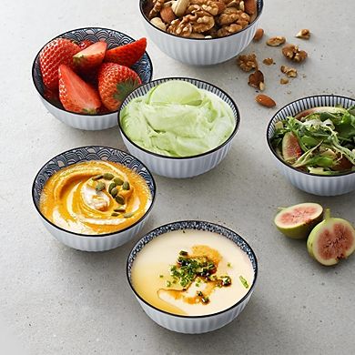 Small Ceramic Bowls Set of 6, 10 oz, Microwave & Dishwasher Safe