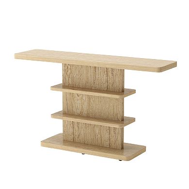 Trikiousd Narrow Console Table with 2 Tier Open Storage Shelves Entryway Sofa Table