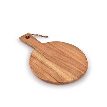 Round Acacia Wood Cutting Board with Handle