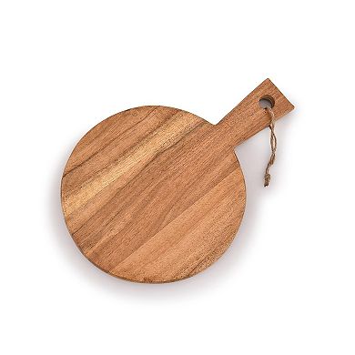 Round Acacia Wood Cutting Board with Handle