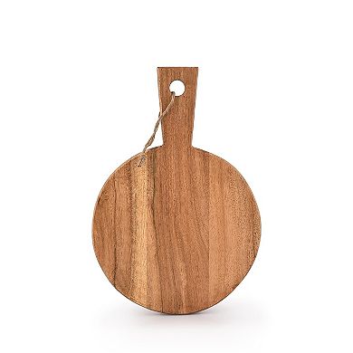 Round Acacia Wood Cutting Board with Handle