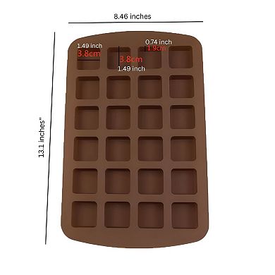 Silicone Square Chocolate Drop Mold (8.5 x 13.2 Inch) - Makes 24 Square