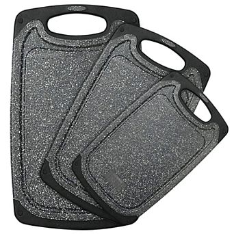 Set of 3 XL Plastic Cutting Boards with Juice Grooves