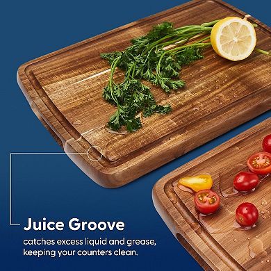 Acacia Cutting Board Set with Juice Groove