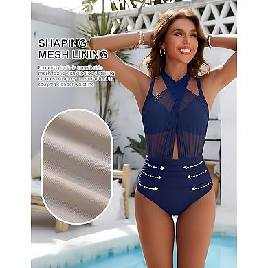 High Waisted Mesh Bikini for Women