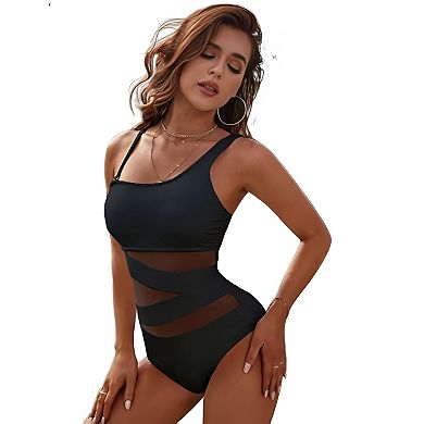 Mesh Detail One Piece Swimwear