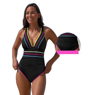Neon Tummy Control One-Piece Swimsuit