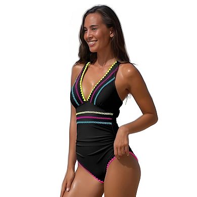 Neon Tummy Control One-Piece Swimsuit