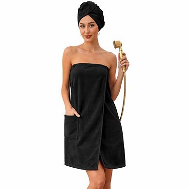 Women Shower Wrap with Pocket