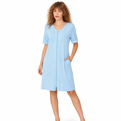 Women Soft Zip Front Robe