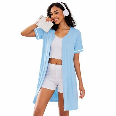 Women Soft Zip Front Robe