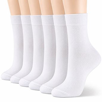 Women's Casual Cotton Crew Socks - 6 Pairs