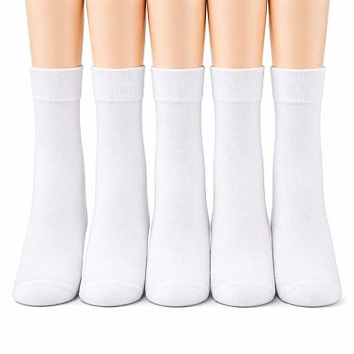 Women's Casual Cotton Crew Socks - 6 Pairs