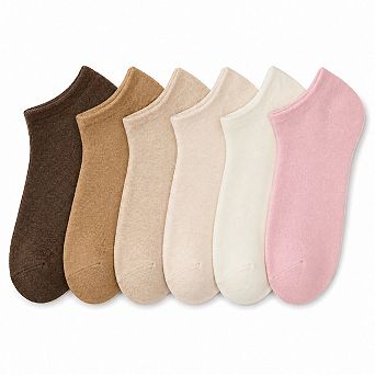 Cotton Low Cut Socks for Women - 6 Pack
