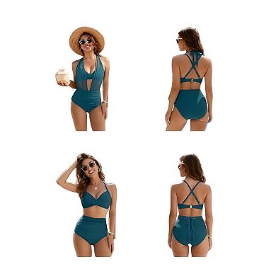 Modest High-Waisted Bikini Set