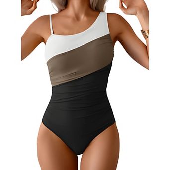 Ruched Slim Fit One Piece Swimsuit