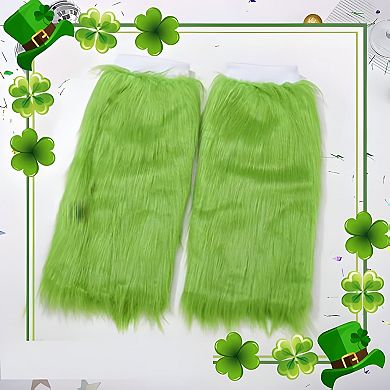 Mardi Gras Green Fur Leg Warmers & Boot Covers