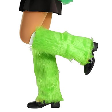 Mardi Gras Green Fur Leg Warmers & Boot Covers