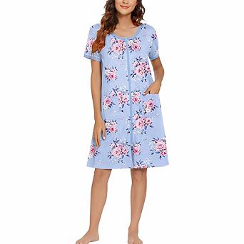 Women Zipper Bath Robe