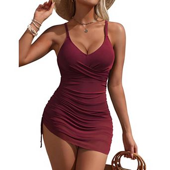 Twist Front One Piece Swim Dress