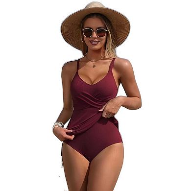 Twist Front One Piece Swim Dress
