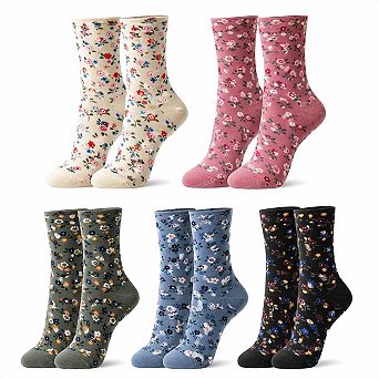 Women's Floral Polka Dot Cotton Socks