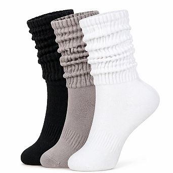 Women's Cozy Scrunch Crew Boot Socks - 3 Pairs