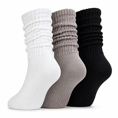 Women's Cozy Scrunch Crew Boot Socks - 3 Pairs