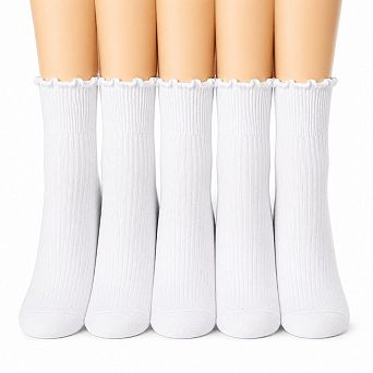 Women's Knit Frilly Socks - 6 Pack