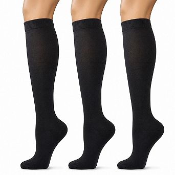 Women's Cotton Knee Socks - 3 Pack