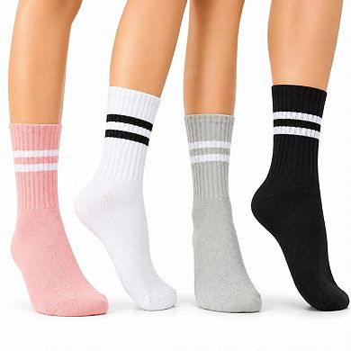 Women's Barre Grip Crew Socks - 4 Pairs
