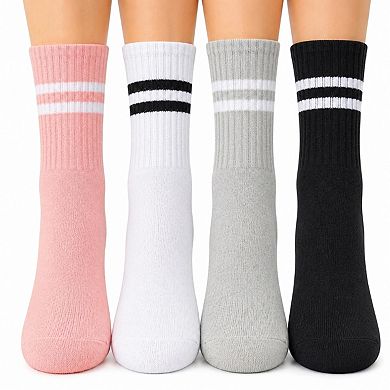 Women's Barre Grip Crew Socks - 4 Pairs