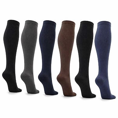 Women's Opaque Knee High Socks - 6 Pairs