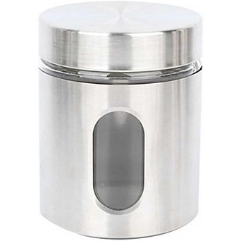 Stainless Steel Food Storage Canister with Glass Window, Airtight Kitchen Jar