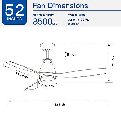 ELEMENT ACE 52 Inch Indoor Ceiling Fan with Integrated LED Light Kit