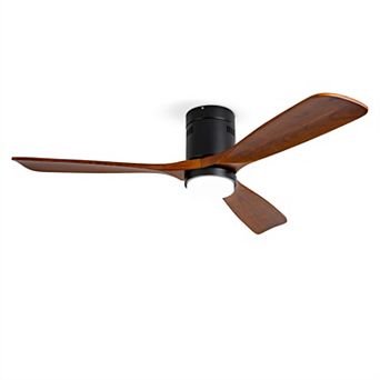 ELEMENT ACE 52 Inch Flush Mount Ceiling Fan with Remote Control and Integrated LED Light
