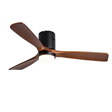 ELEMENT ACE 52 Inch Flush Mount Ceiling Fan with Remote Control and Integrated LED Light