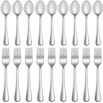 Stainless Steel Forks and Spoons Set, Mirror Polished, Dishwasher Safe