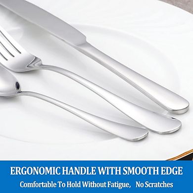 Stainless Steel Forks and Spoons Set, Mirror Polished, Dishwasher Safe