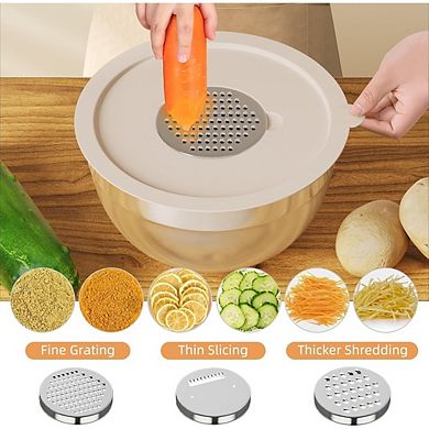 Stainless Steel Mixing Bowl Set, 6-Piece, Nesting, With Lids & Graters, Non-Slip