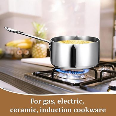 Stainless Steel Butter Warmer Tri-Ply, Dual Pour Spouts, Multipurpose