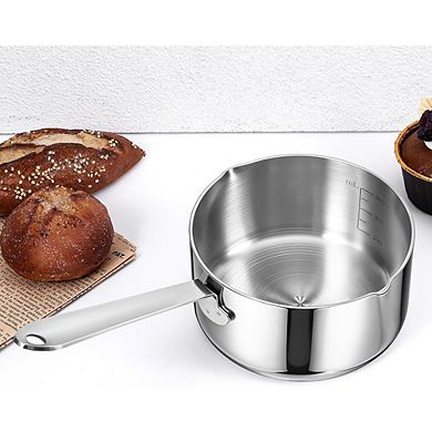 Stainless Steel Butter Warmer Tri-Ply, Dual Pour Spouts, Multipurpose