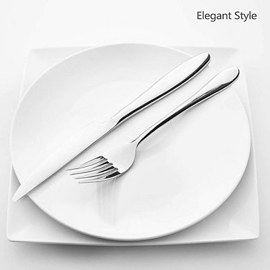 Stainless Steel Flatware Set for 2, 10-Piece Mirror Polished, Dishwasher Safe