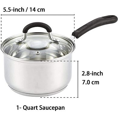 Stainless Steel Saucepan with Lid Tri-Ply, Multipurpose, Dishwasher Safe