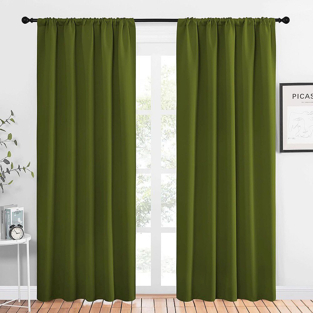 Thermal Insulated Blackout Curtains, Rod Pocket Window Drapes