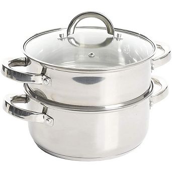 Stainless Steel Dutch Oven with Steamer Basket for Slow Cooking & Steaming